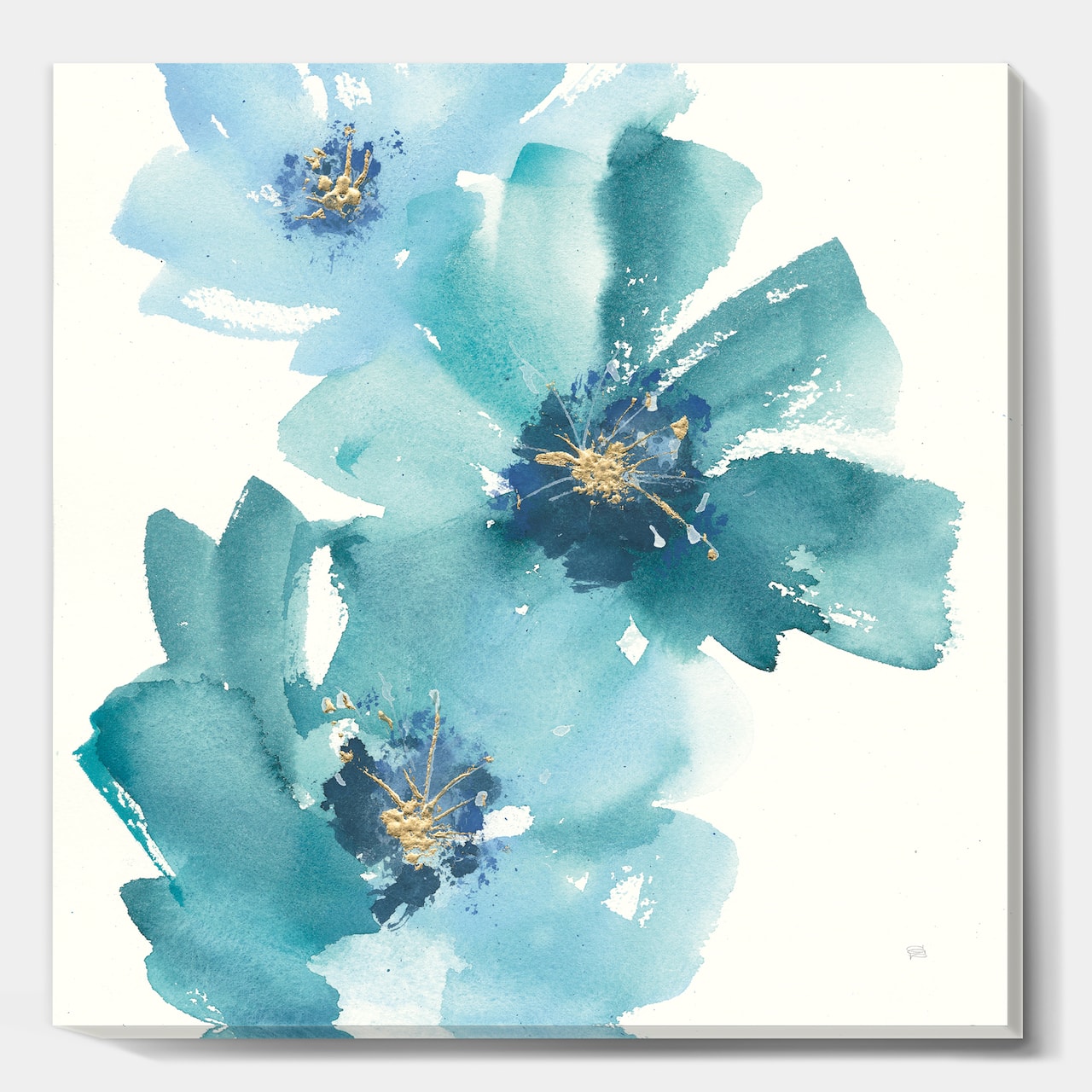 Designart - Blue Cosmos Indigo I - Farmhouse Canvas Artwork